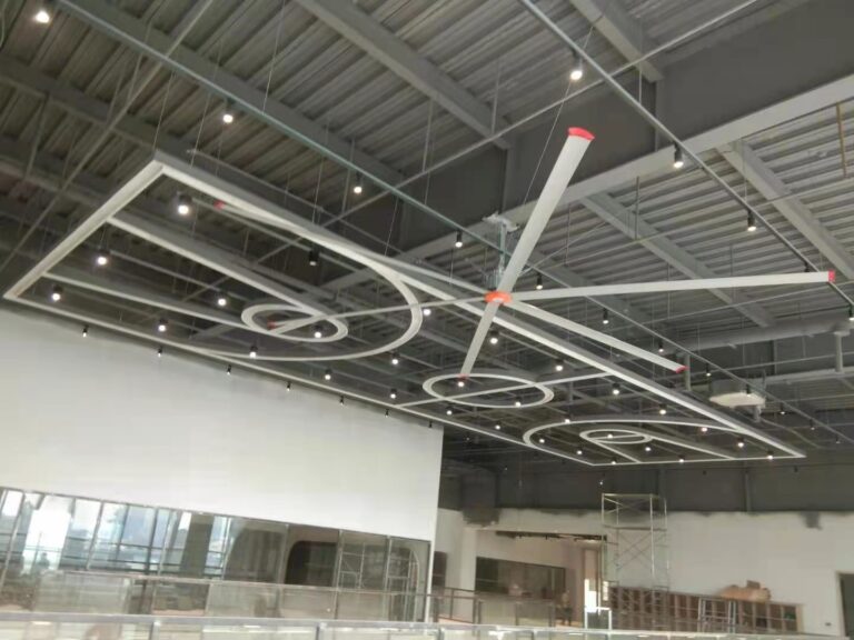 PMSM servo HVLS ceiling fan in a fitness centre