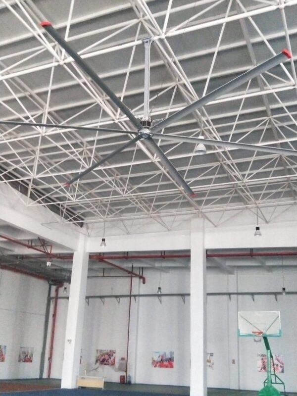 HVLS Fans for Playgrounds & Sports Fields (6) – Rundongfang HVLS ceiling fans at an outdoor stadium sports field